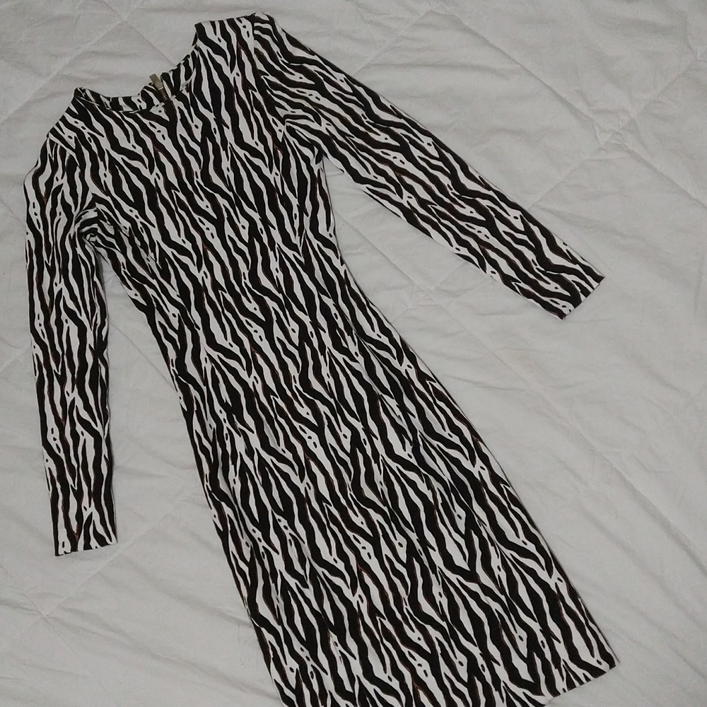Zebra Print Dress H&M Size XS Long Sleeve